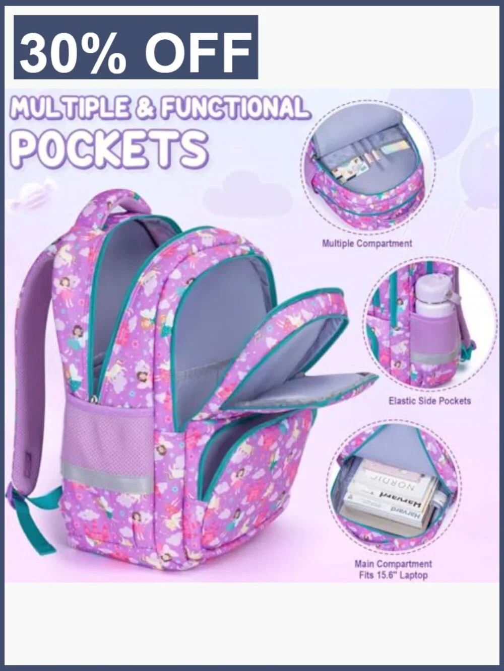 Kids 3-in-1 Backpack Set with Lunch Box and Pencil Case, Ages 3-12